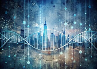 Poster - Minimal DNA Strand Abstract Background Design for Urban Exploration Photography in Modern Architecture and Scientific Themes