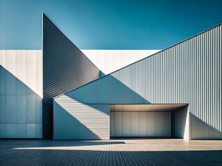 Poster - Minimalist Abstract Construction Featuring Geometric Shapes and Clean Lines, Capturing the Essence of Modern Architecture in a Striking and Thought-Provoking Visual Composition
