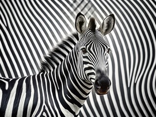 Poster - Minimalist Black and White Striped Zebra Pattern for Modern Design Aesthetic, Perfect for Backgrounds and Textile Applications in Contemporary Decor and Fashion Industry