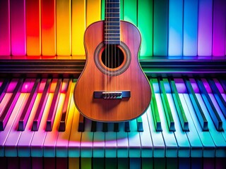 Poster - Minimalist Photography Capturing the Essence of Music with Simple Shapes, Instruments, and Lines for a Calming Visual Experience