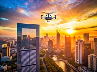Poster - Modern Document Symbol for Web and Mobile App Development Featuring Drone Photography Perspective in a Clean and Minimalist Style