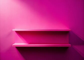 Poster - Modern Minimalist Pink Shelf with Shadow Effect for Sleek and Stylish Wallpaper or Background, Perfect for Contemporary Design Aesthetics and Interior Decor Inspirations