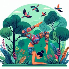 Poster - advanced yogi in headstand