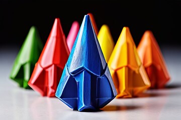 Poster - crayon various colors shaped like a crayon with a pointed tip