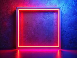 Poster - Neon Red Frame Background with Copy Space for Creative Designs and Marketing Needs, Perfect for Eye-Catching Presentations and Digital Content Creation, Versatile Usage.
