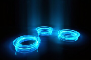 Poster - glowing cyan cyan circles with a soft glowing aura around them