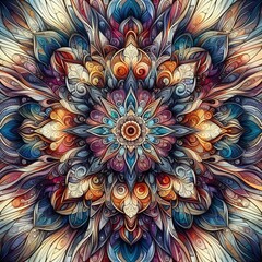 Poster - Mood mandalas Circular symmetrical patterns expanding outward fr