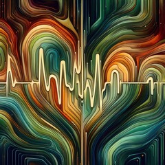 Poster - Nature’s Pulse Abstract lines and shapes that mimic the heartb
