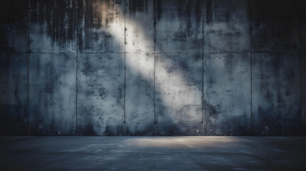 Poster - This image depicts a dark concrete wall with visible texture and imperfections, showcasing the raw and industrial beauty of concrete. It symbolizes strength, resilience, and the passage of time.