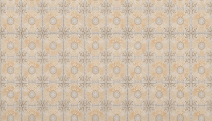Wall Mural - seamless geometric tile mosaic texture with realistic patterns in natural colors and soft lighting