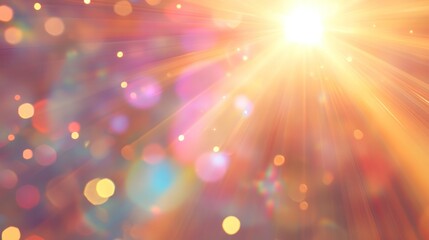 Poster - A beautifully rendered transparent glowing sun, showcasing an array of colorful lens flares.