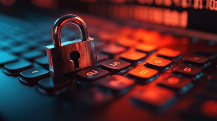 Poster - a computer keyboard, symbolizing the concept of digital security.