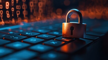 Poster - a computer keyboard, symbolizing the concept of digital security.