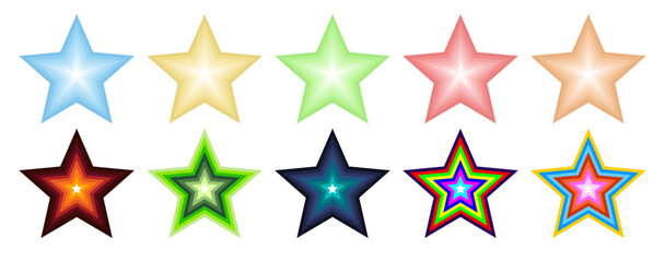 Wall Mural - glowing star icons symbol set collection. design vector.