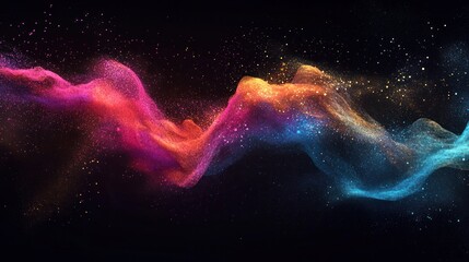 Aufkleber - modern abstract motion banner showcasing a blend of colorful particles and lines that seem to dance 