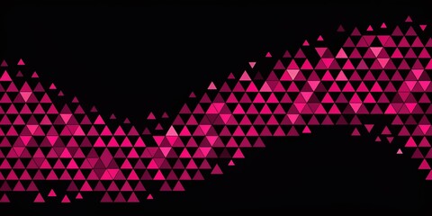 Poster - Simple Abstract Pink Triangle Wavy Pattern on Black Background for Creative Projects, Graphic Design, and Modern Art, Perfect for Backgrounds and Textures
