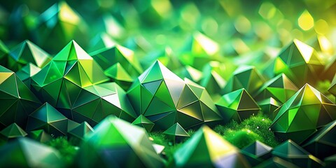 Poster - Stunning Green Abstract Geometric Background with Tilt-Shift Photography Technique for Modern Design and Artistic Creations