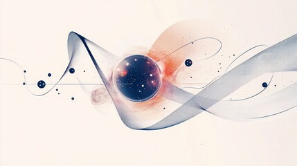 Poster - featuring geometric shapes and subtle gradients to represent wave-particle duality.