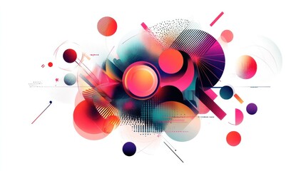 Aufkleber - a visually striking illustration showcasing a three-dimensional representation of quantum geometry, 
