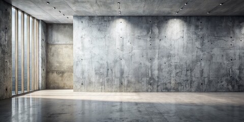 Poster - Surreal Abstract Cement Wall Plaster on Polished Concrete Background in Loft Style Vintage Construction, Showcasing Smooth Surface and Architectural Flooring Design