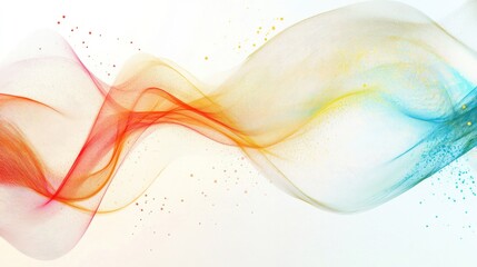 Poster - energy, featuring swirling waves of vibrant colors and glowing particles against a clean white background.