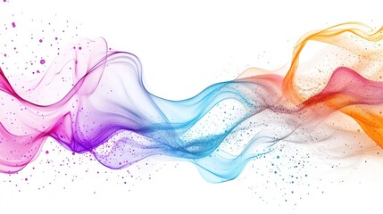 Poster - energy, featuring swirling waves of vibrant colors and glowing particles against a clean white background.