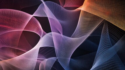 Poster - geometry, showcasing a dynamic interplay of lines and curves that twist and turn in a three-dimensio
