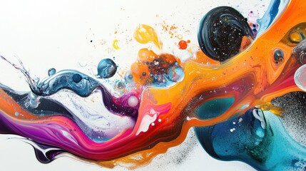 Poster - shapes and forms in vibrant colors, merging and twisting in a dance of energy.