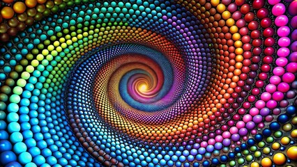 Poster - Surreal Optical Art Design with Spiral Dots in Abstract Background Creating a Mind-Bending Optical Illusion That Captivates and Engages the Viewer’s Imagination