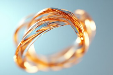Poster - Close-up intertwined golden wires, showcasing intricate details shimmering reflections. Perfect abstract art projects.