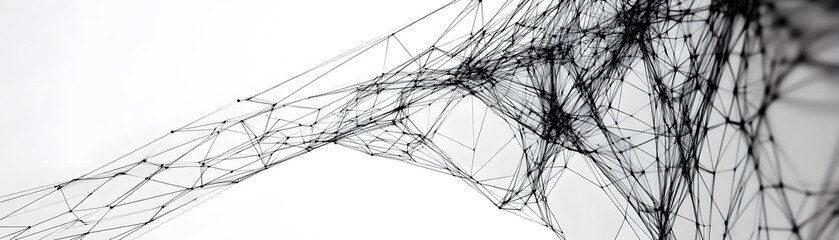 Poster - Abstract Black Network Lines Interconnected Design