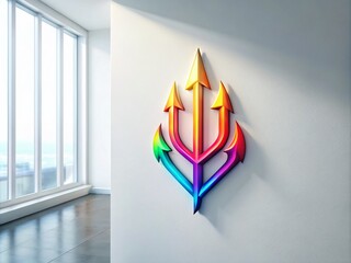 Poster - Trident Logo Design Concept Isolated on White Background Featuring a Unique and Modern Appearance with Ample Copy Space for Branding and Marketing Purposes