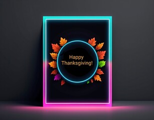 Wall Mural - Happy Thanksgiving card.