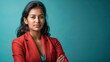 © Shivani - young indian business woman standing on isolated background