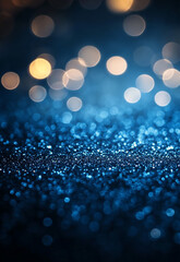 Wall Mural - a dazzling blur of glittering particles capturing light in shades of blue, creating a vibrant and dr