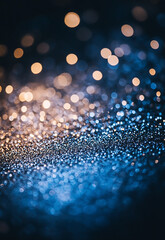 Wall Mural - a dazzling blur of glittering particles capturing light in shades of blue, creating a vibrant and dr