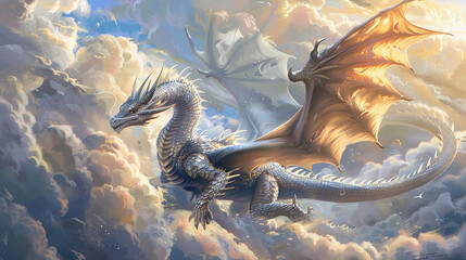 Wall Mural - chinese dragon statue