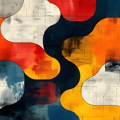 Poster - Abstract Art with Vibrant Colors and Geometric Shapes