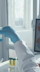 Aufkleber - A dedicated laboratory researcher is meticulously analyzing complex data sets within a cuttingedge scientific environment, utilizing various tools and methodologies to derive meaningful insights