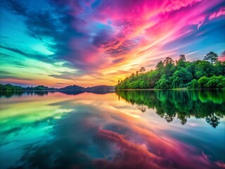 Poster - Vivid Abstract Gradient Background Showcasing Softly Blended Hues of Pink, Green, and Blue in a Stunning Panoramic View for Artistic and Creative Projects