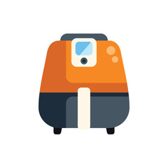 Poster - This vector illustration features an orange air fryer, perfect for depicting healthy cooking and modern kitchen appliances