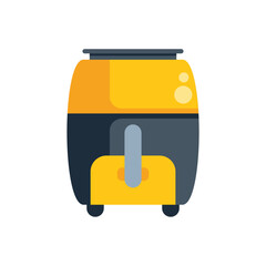 Poster - Yellow and black air fryer standing closed, ready to cook food, with a minimalistic design