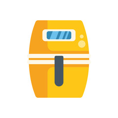 Poster - Yellow air fryer appliance cooking food quickly and easily with digital display