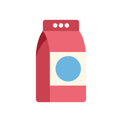 Poster - red paper packaging standing up with round label for branding, perfect for any kind of product