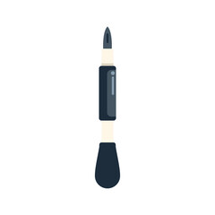 Poster - screwdriver with black handle and silver tip for construction work, isolated on white