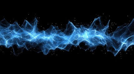 Poster - Dark background with abstract data technology design. Lines and dots interconnecting. 3D rendered, 4K resolution.