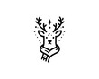 © Mamun360 - Christmas deer head logo vector illustration.
