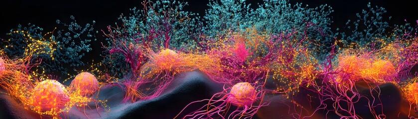 Poster - Vibrant Cellular Network Interconnections Displayed