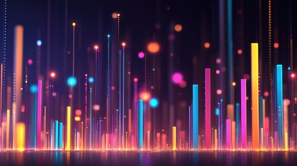 Poster - Abstract data streams flowing on a dark matrix background