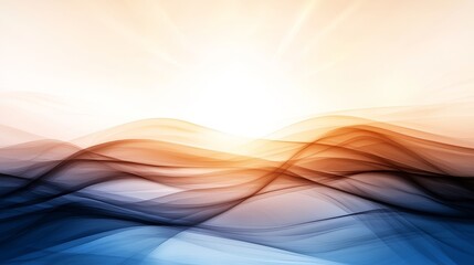 Poster - Soft and Serene Abstract Digital Scene with Gentle Gradient Waves in Warm and Cool Tones for Relaxing Backgrounds
